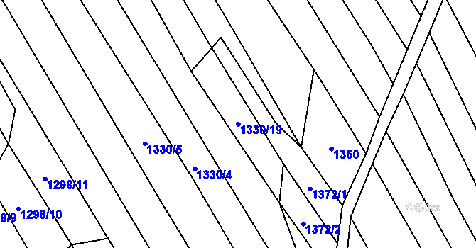 Parcela st. 1330/19 v KÚ Boršice u Blatnice, Katastrální mapa