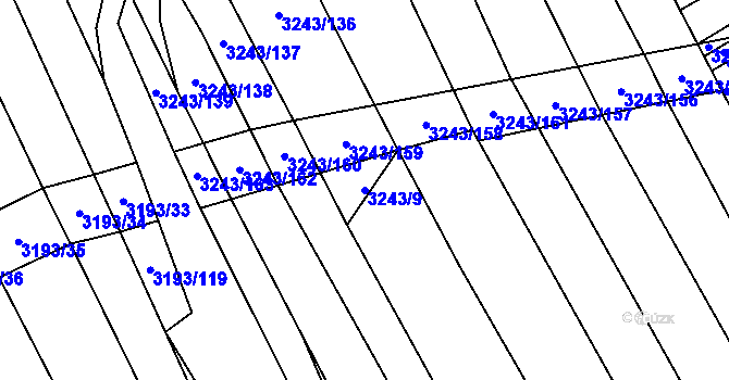 Parcela st. 3243/9 v KÚ Boršice u Blatnice, Katastrální mapa