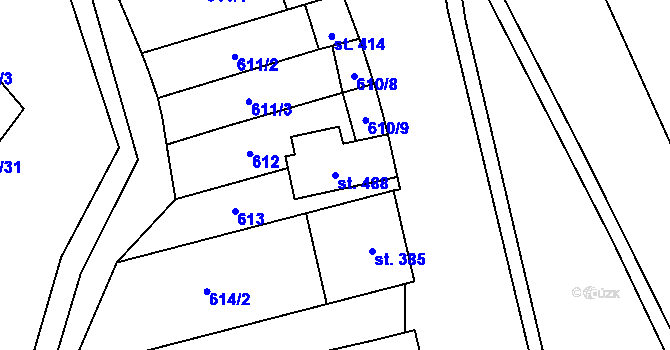 Parcela st. 488 v KÚ Boršice u Blatnice, Katastrální mapa