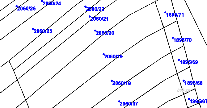Parcela st. 2060/19 v KÚ Boršice u Blatnice, Katastrální mapa