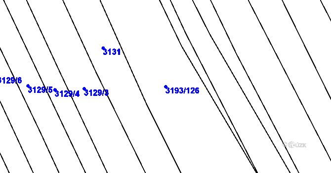 Parcela st. 3193/126 v KÚ Boršice u Blatnice, Katastrální mapa