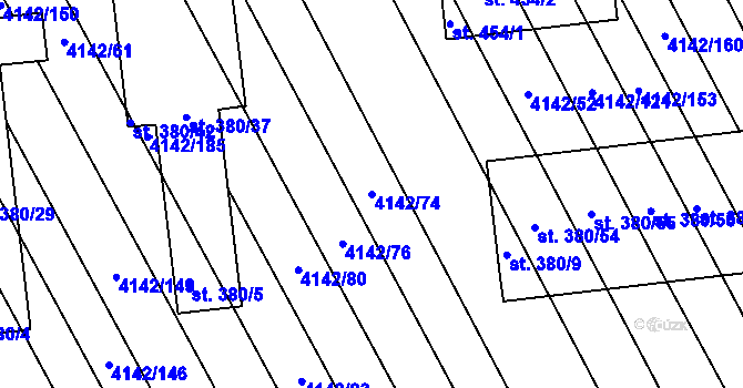 Parcela st. 4142/74 v KÚ Boršice u Blatnice, Katastrální mapa