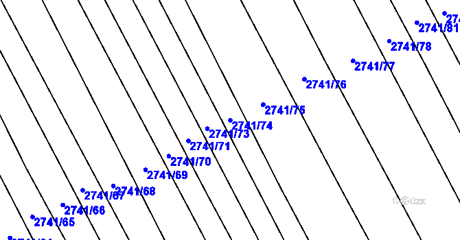 Parcela st. 2741/74 v KÚ Boršice u Blatnice, Katastrální mapa