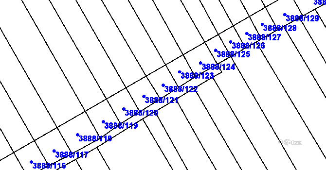 Parcela st. 3888/122 v KÚ Boršice u Blatnice, Katastrální mapa