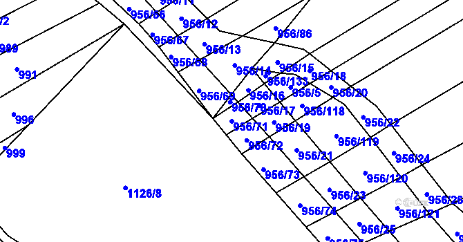 Parcela st. 956/71 v KÚ Boršice u Blatnice, Katastrální mapa