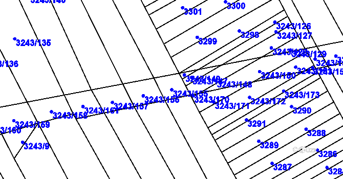 Parcela st. 3243/155 v KÚ Boršice u Blatnice, Katastrální mapa