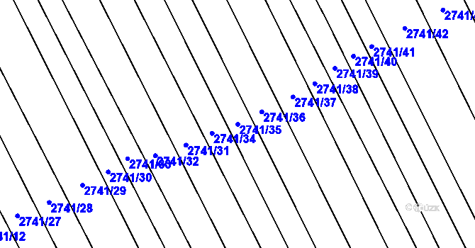 Parcela st. 2741/35 v KÚ Boršice u Blatnice, Katastrální mapa