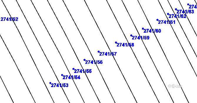 Parcela st. 2741/57 v KÚ Boršice u Blatnice, Katastrální mapa