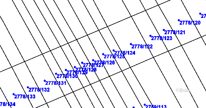 Parcela st. 2778/125 v KÚ Boršice u Blatnice, Katastrální mapa