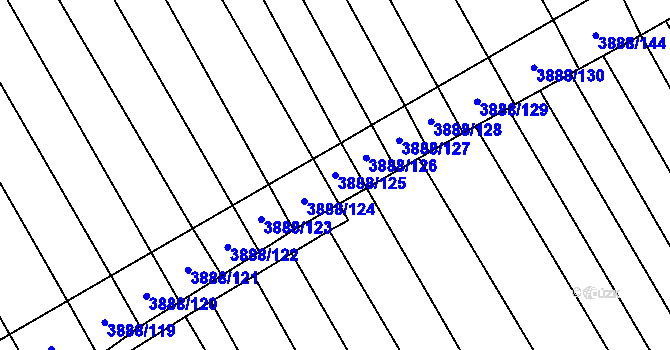 Parcela st. 3888/125 v KÚ Boršice u Blatnice, Katastrální mapa