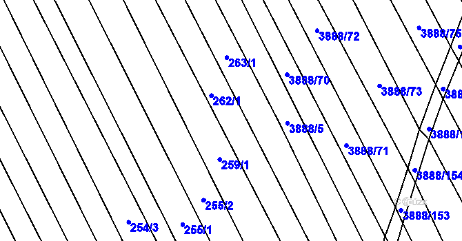 Parcela st. 262 v KÚ Boršice u Blatnice, Katastrální mapa