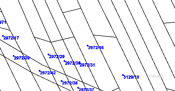 Parcela st. 2972/16 v KÚ Boršice u Blatnice, Katastrální mapa
