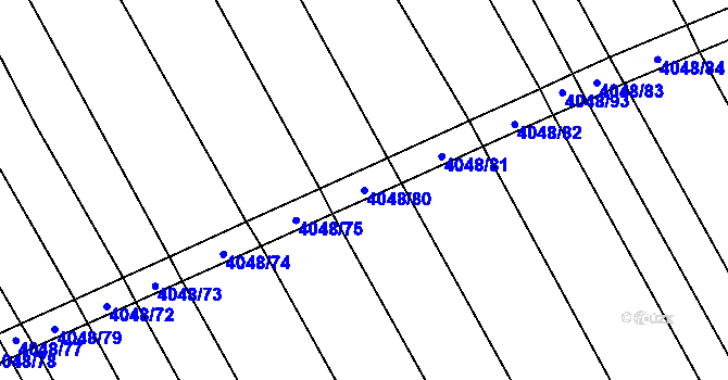 Parcela st. 4048/80 v KÚ Boršice u Blatnice, Katastrální mapa