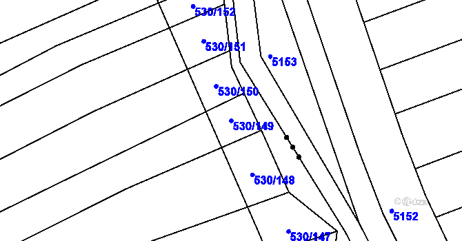 Parcela st. 530/149 v KÚ Boršice u Blatnice, Katastrální mapa