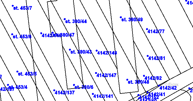Parcela st. 4142/148 v KÚ Boršice u Blatnice, Katastrální mapa