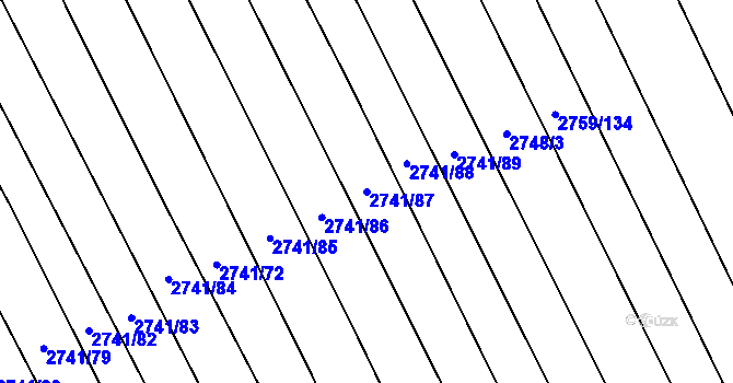 Parcela st. 2741/87 v KÚ Boršice u Blatnice, Katastrální mapa