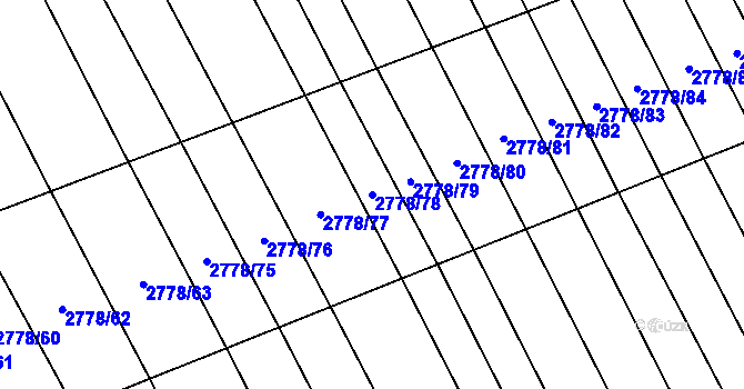 Parcela st. 2778/78 v KÚ Boršice u Blatnice, Katastrální mapa