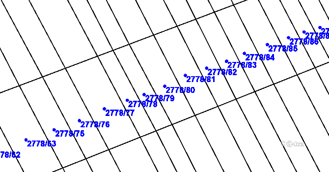 Parcela st. 2778/80 v KÚ Boršice u Blatnice, Katastrální mapa