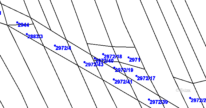 Parcela st. 2972/18 v KÚ Boršice u Blatnice, Katastrální mapa