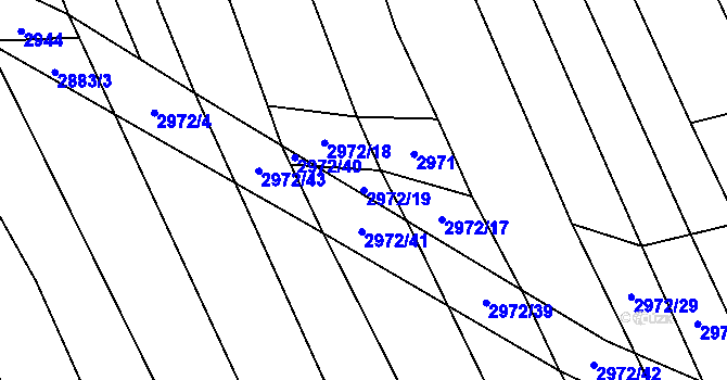Parcela st. 2972/19 v KÚ Boršice u Blatnice, Katastrální mapa