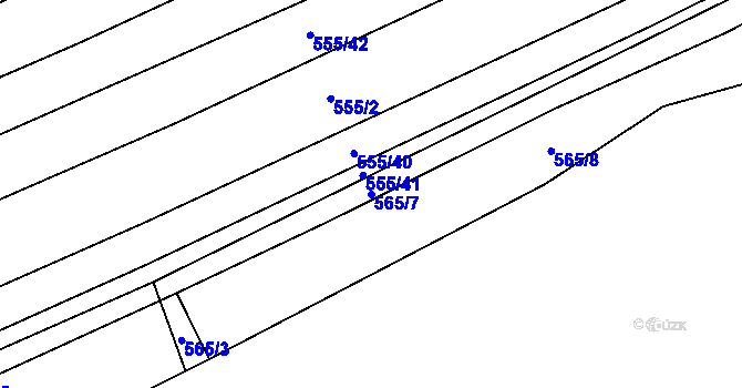 Parcela st. 565/7 v KÚ Boršice u Blatnice, Katastrální mapa