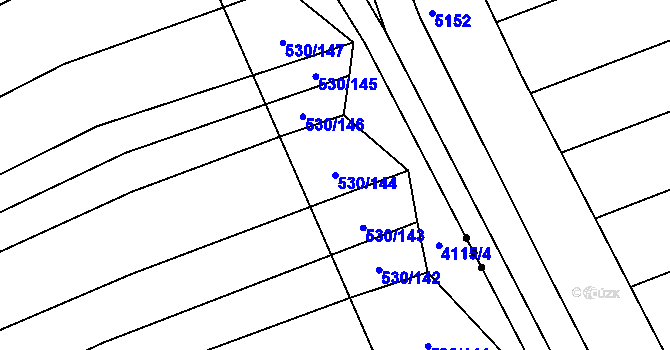 Parcela st. 530/144 v KÚ Boršice u Blatnice, Katastrální mapa