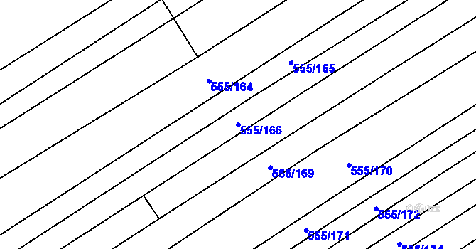 Parcela st. 555/166 v KÚ Boršice u Blatnice, Katastrální mapa