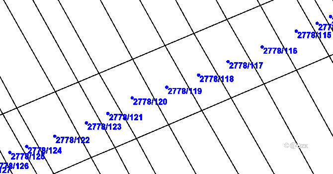 Parcela st. 2778/119 v KÚ Boršice u Blatnice, Katastrální mapa