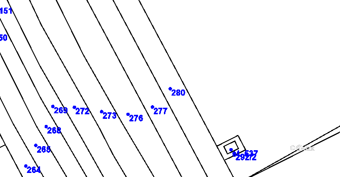 Parcela st. 280 v KÚ Boršice u Blatnice, Katastrální mapa