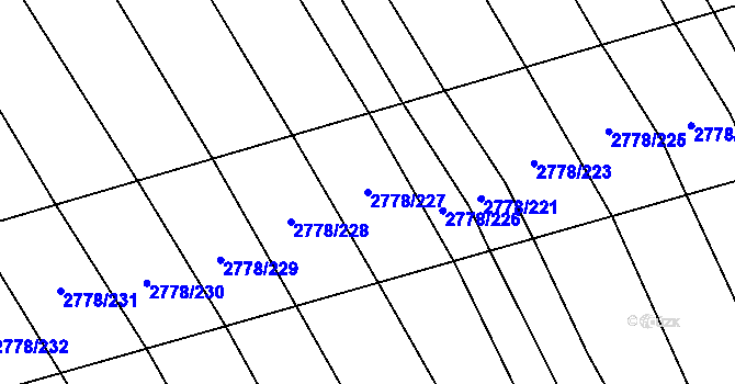 Parcela st. 2778/227 v KÚ Boršice u Blatnice, Katastrální mapa