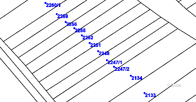 Parcela st. 2248 v KÚ Boršice u Blatnice, Katastrální mapa