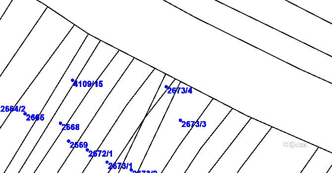 Parcela st. 2673/4 v KÚ Boršice u Blatnice, Katastrální mapa