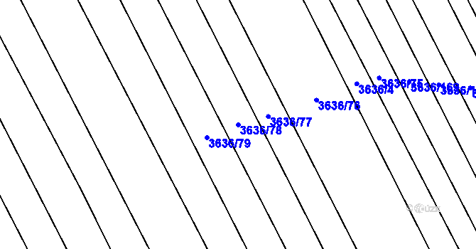 Parcela st. 3636/78 v KÚ Boršice u Blatnice, Katastrální mapa