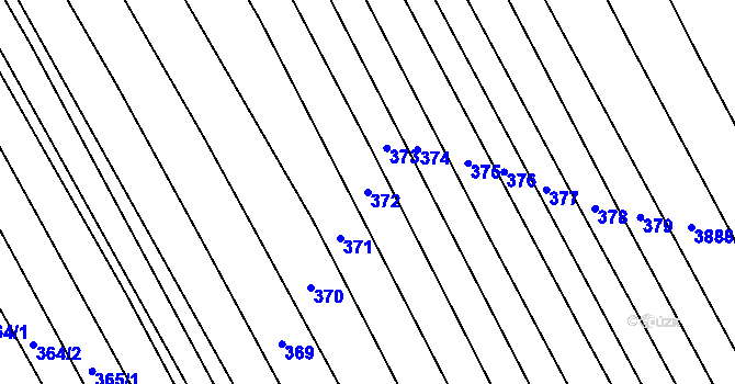 Parcela st. 372 v KÚ Boršice u Blatnice, Katastrální mapa