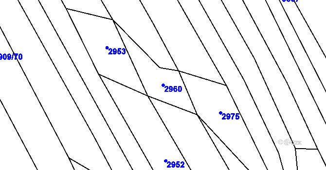 Parcela st. 2960 v KÚ Boršice u Blatnice, Katastrální mapa