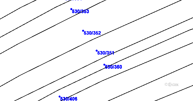 Parcela st. 530/351 v KÚ Boršice u Blatnice, Katastrální mapa