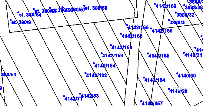 Parcela st. 4142/159 v KÚ Boršice u Blatnice, Katastrální mapa