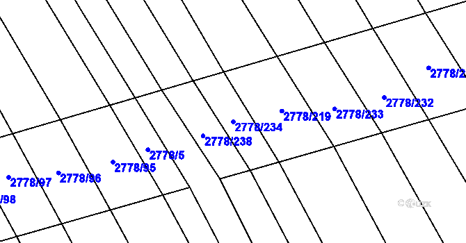 Parcela st. 2778/234 v KÚ Boršice u Blatnice, Katastrální mapa