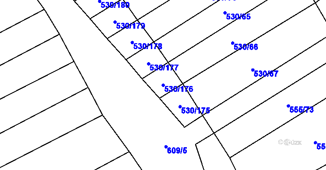 Parcela st. 530/176 v KÚ Boršice u Blatnice, Katastrální mapa