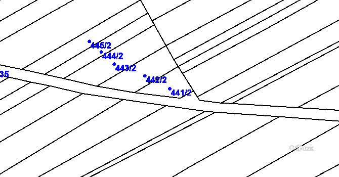 Parcela st. 441/2 v KÚ Boršice u Blatnice, Katastrální mapa