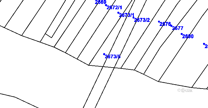Parcela st. 2673/5 v KÚ Boršice u Blatnice, Katastrální mapa