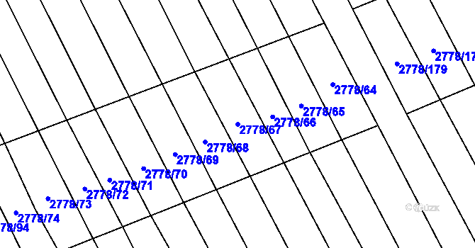 Parcela st. 2778/67 v KÚ Boršice u Blatnice, Katastrální mapa