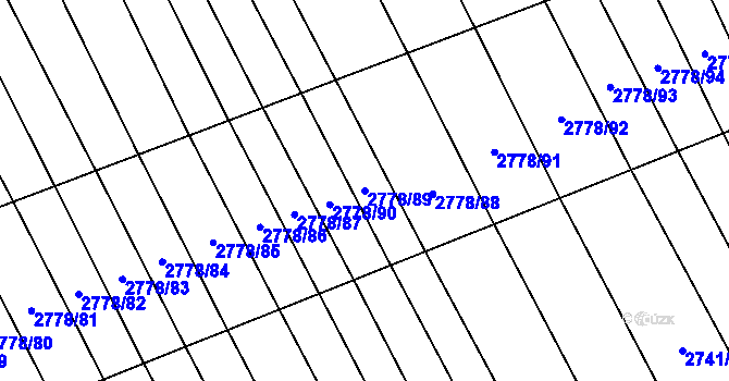 Parcela st. 2778/89 v KÚ Boršice u Blatnice, Katastrální mapa