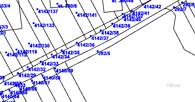 Parcela st. 292/5 v KÚ Boršice u Blatnice, Katastrální mapa