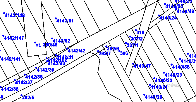 Parcela st. 292/7 v KÚ Boršice u Blatnice, Katastrální mapa