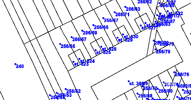 Parcela st. 525 v KÚ Boršice u Blatnice, Katastrální mapa