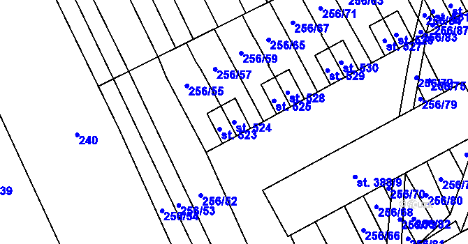 Parcela st. 524 v KÚ Boršice u Blatnice, Katastrální mapa