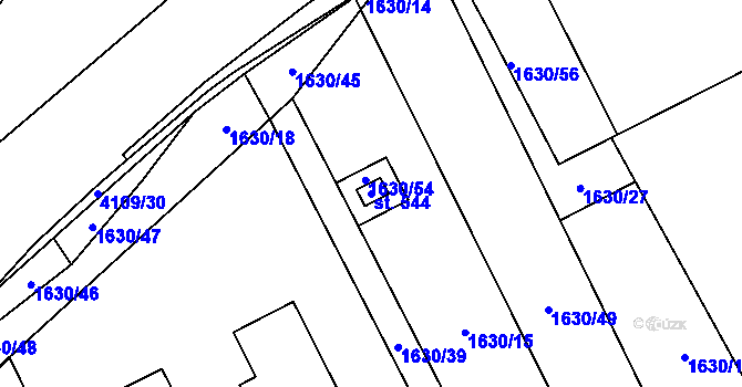 Parcela st. 544 v KÚ Boršice u Blatnice, Katastrální mapa
