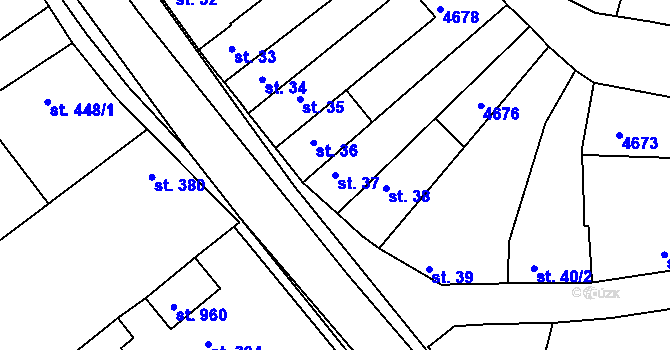 Parcela st. 37 v KÚ Boršice u Buchlovic, Katastrální mapa