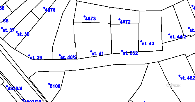 Parcela st. 41 v KÚ Boršice u Buchlovic, Katastrální mapa